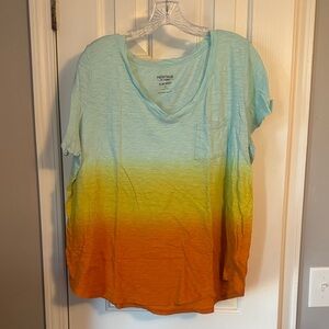 Heritage Gradient Tee in Blue, Yellow, and Orange